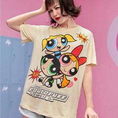 Super Cute And Stylish Ships In 5-10 Business Days Powerpuff Girls Cartoon, Super Nana, Vintage Knitwear, The Powerpuff Girls, The Powerpuff, Drop Shoulder Tee, Puff Girl, Men Stylish Dress, Tshirt Outfits