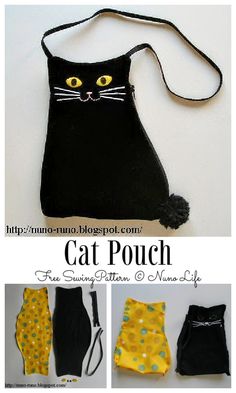 an image of a cat purse made out of fabric