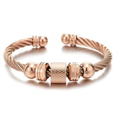 PRICES MAY VARY. Rose Gold Steel Twisted Cable Cuff Bangle Bracelet Men Women with Beads Charms, Polished, Adjustable Metal: Stainless Steel Finishing: Polished Dimension: Circumference Adjustable from 17-20CM(6.69-7.87"); Width: 1.2CM(0.47"); Weight: 35.7g Package: Jewelry Box with Brand Name COOLSTEELANDBEYOND *Condition: 100% brand new
*Code: MB-2885
*Metal: Stainless Steel
*Finishing: Polished
*Dimension: Circumference Adjustable from 17-20CM(6.69-7.87"); Width: 1.2CM(0.47")
*Weight: 35.7g
* Twisted Bangle, Cuff Bangle Bracelet, Bracelet Men, Beads Charms, Bracelet For Men, Cuff Bangles, Bangle Bracelet, Bracelets For Men, Bead Charms