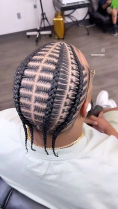 #braids #braidsformen #blackman Box Braid Designs For Men, 5 Stitch Braids Men, Triangle Parts Braids Men, Braid Ideas For Men, Braid Designs For Men Full Head, Men Stitch Braids, Black Men’s Stitch Braids, Men Braids Hairstyles