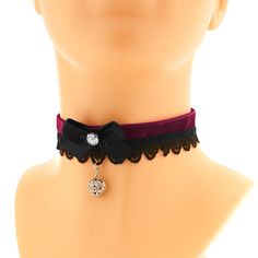 The combination of a velvet collar with a delicate lace, bow and a pendant heart is a perfect blend of elegance and gothic charm. The addition of a red heart adds a touch of romance and whimsy, making this accessory truly unique and eye-catching. It's perfect for those who appreciate the darker side of fashion with a touch of femininity. Choker Necklace Gothic collar black velvet lace evening black choker goth lace collar burlesque collar gothic wedding jewelry victorian vampire. neckband choker Elegant Costume Jewelry Choker, Bow Choker Jewelry For Parties, Elegant Bow Choker As A Gift, Black Ribbon Choker Necklace For Parties, Adjustable Vampire Style Choker For Gift, Vampire Style Adjustable Choker As Gift, Adjustable Vampire Style Choker As Gift, Elegant Halloween Costume Jewelry, Formal Black Ribbon Choker Jewelry