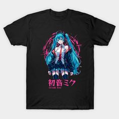 Hatsune Miku Vocaloid image design with a simple cyberpunk concept -- Choose from our vast selection of Crewneck and V-Neck T-Shirts to match with your favorite design to make the perfect custom graphic T-Shirt. Pick your favorite: Classic, Relaxed Fit, V-Neck, Tri-Blend, Dolman Extra Soft Tri-Blend, Slouchy V-Neck, Slouchy, Premium, Heavyweight, Curvy, Ringer, and Curvy V-Neck. Customize your color! For men and women. Punk Graphic Print T-shirt For Cosplay, Punk Anime Print T-shirt For Cosplay, Punk Style Anime Print T-shirt For Cosplay, Harajuku Graphic T-shirt For Cosplay, Anime Graphic T-shirt For Streetwear, Anime Graphic Design T-shirt For Streetwear, Harajuku Anime Print T-shirt For Cosplay, Rave Graphic T-shirt For Streetwear, Rave Style Graphic T-shirt For Streetwear