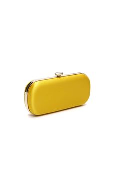 The Limoncello Yellow Bella Clutch is a bold yellow bridal handbag, crafted with duchess satin by Italian artisans featuring a lively pop of color. Size Petite: 8" x 4" x 2" Details: Italian Duchess Satin, hardshell metal frame, fabric interior with pocket, top clasp closure Planning a maximalist wedding day or looking to make a powerful statement at your next gala? Inspired by Italy’s Amalfi Coast, a coastline featuring terraced vineyards and cliffside lemon groves, this luxury handbag will mak Modern Yellow Evening Bags, Modern Yellow Evening Bag, Classic Yellow Evening Bag, Chic Yellow Rectangular Clutch, Yellow Clutch Bag For Party, Chic Yellow Clutch For Formal Occasions, Chic Yellow Clutch For Gift, Satin-lined Evening Bag For Events, Chic Yellow Clutch As Gift