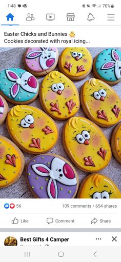 some cookies that have been decorated to look like cartoon characters