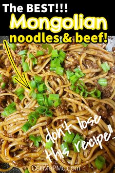 THE BEST GROUND BEEF MONGOLIAN NOODLES Mongolian Noodles, Beef Mongolian, Asian Ground Beef Recipes, Beef Lo Mein Recipe, Beef Chow Mein, Dinner Noodles, Dinner Sandwich, Easy Ground Beef Recipes, Beef Recipes For Dinner Easy