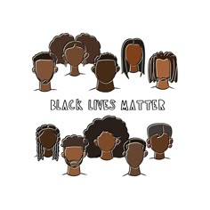 the black lives matter sticker is shown with different types of women's hair