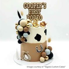 Make your little one's celebration memorable with our First Rodeo themed cake topper. This charming topper captures the essence of a cowboy's first rodeo with a playful, rustic design. Perfect for a Western-themed birthday party or any event celebrating a little cowboy or cowgirl, this cake topper features a Cowboy style font and a double-layered design for added depth and visual interest. Personalise the topper with your child's name, making it a unique addition to their special day. Crafted from high-quality materials, this topper is available in multiple colours for both the top and bottom layers, allowing you to customise it to match your party's theme. The robust construction ensures it can be kept as a keepsake long after the event, serving as a memento of the special occasion. Ideal 6 Cake, Western Theme Party, Little Cowboy, Cowboy Style, Canberra, Hobart, Small Cake