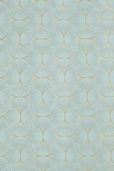 an abstract blue and gold wallpaper with wavy lines in the center, as well as circles