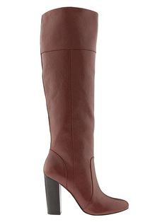 Mimi Tall Boot | Banana Republic High Heel Synthetic Boots For Work, Synthetic Block Heeled Boots With Padded Heel, Synthetic Boots With Reinforced Block Heel, Medium Width Synthetic Boots With Block Heel, Casual Leather Heeled Boots With Padded Heel, Synthetic High Heel Boots For Workwear, Medium Width Synthetic Heeled Boots For Work, Leather Heels With Cushioned Footbed, Medium Width, Fall Synthetic Boots With Cushioned Footbed