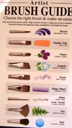 the brush guide for artists is displayed on display