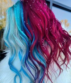 Pinwheel Hair Color, Exotic Hair Color, Summer Ponytail, Pulp Riot Hair Color, Split Dyed Hair, White Hair Color, Pulp Riot Hair, Bold Hair Color