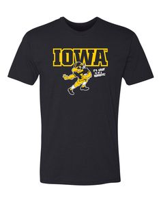 Iowa Herky Football Black T Shirt Heisman Pose, Iowa Football, Football Poses, University Of Iowa, Inclusive Design, A Football, Brand Story, Hawkeye, Vintage Vibes