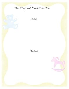 Free Printable Baby Book Page, "Our Hospital Bracelets" Baby Bullet, Scrapbooking Layouts Baby