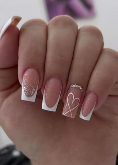 Valentine Nails, Nails Design With Rhinestones, Acrylic Nails Coffin Pink, Nails Polish, White Nail, Luxury Nails