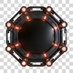 a circular object with some lights around it on a transparent background png clipart