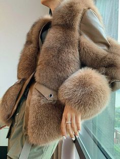 Winter Luxury Women Real Fur Coat Genuine Sheepskin Leather Jacket Overcoat | eBay Poncho Coat, Fox Fur Jacket, Real Fur Coat, Women Coats, Fox Fur Coat, Outwear Jackets, Shearling Coat, Real Fur, Fox Fur