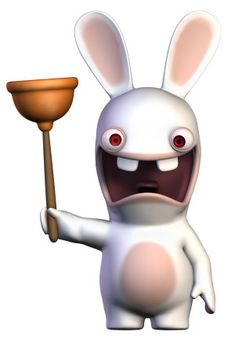 an animated rabbit holding a ladle in its hand