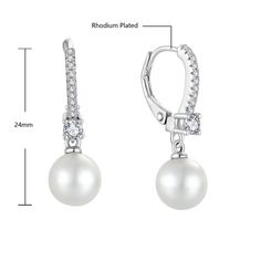 These Vintage Elegant Silver Pearl Zircon Earrings are seriously a must-have in your jewelry collection! Crafted with 925 Sterling Silver, the earrings feature a unique design that makes them stand out from the rest. Boasting minimalist lines and an exquisite zircon crystal accent in the center, these earrings exude a timeless elegance and sophistication that will make any outfit look stunning. Whether it's for your wedding day or for special occasions, these earrings will be the perfect stateme Classic Sterling Silver Drop Clip-on Earrings, Classic Silver Jewelry With Lever Back Ear Wires, Classic Single Sterling Silver Pearl Earring, Silver Pearl Earrings With Lever Back For Formal Events, Silver Pearl Earrings With Lever Back For Formal Occasions, Silver Pearl Earrings With Lever Back For Anniversary, Sterling Silver Drop Pearl Earrings With Lever Back, Elegant Silver Crystal Earrings With Lever Back, Classic Silver Single Crystal Earring