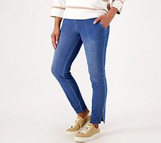 Meet your new favorite pair of pants. Complete with figure-flattering Tummy Control and easy-wear stretch denim, this incognito pick has you looking polished without sacrificing comfort.   Pair them with anything from office-ready flats and a blazer to a distressed tee and cork wedges. The options are endless... and you're flawless in every one of them. From Women with Control®. Stretch Medium Wash Pants With Five Pockets, Straight Leg Bottoms With Stretch And Five Pockets, Stretch Straight Leg Bottoms With Five Pockets, Spring Stretch Bottoms With Standard Cut Leg, Medium Wash Stretch Straight Leg Bottoms, Stretch Medium Wash Bottoms For Work, Trendy Stretch Bottoms With Standard Cut Leg, Everyday Stretch Pants With Five Pockets, Medium Wash Stretch Cropped Pants