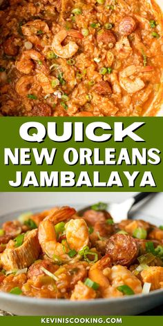 quick new orleans jambaalaya recipe with shrimp and vegetables in a white bowl