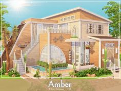 an artist's rendering of a house with the words amber written on it in front