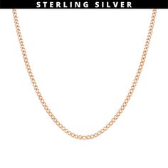 'CURB CHAIN - A CLASSIC, VERSATILE PIECE FOR EVERYDAY WEAR...' Made from solid silver and dipped in real 18 karat rose gold | Stamped with .925 on clasp | Certified and Tested. This chain is 20 Inches in length and includes a + 4 Inch extension. (2mm thickness) PROMISE/GUARANTEE Guaranteed to never fade, tarnish or lose its colour - even in the shower, sea, pool, wearing while training or exposed to sweat and heat - this chain is built to last, has a real weight to it and has a gorgeous natural Rose Gold Aesthetic, Gold Aesthetic, Never Fade, Curb Chain, Silver Roses, Silver Rose Gold, High Quality Jewelry, Chain Pendants, 18k Rose Gold