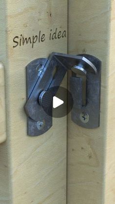 a close up of a door handle with the words simple idea on it