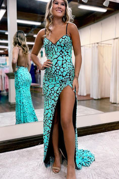 Stunning Prom Dresses, Cute Prom Dresses, Pretty Prom Dresses, Green Sequins, Hoco Dresses, Mermaid Prom Dresses