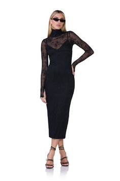 Shailene Lace Dress - Noir Iconic Style, 20's Dress, Pullover Designs, Fitted Silhouette, Stretch Lace, Off Duty, Dresses Xs, Lay Flat