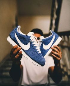 Nike Cortez Blue, Cortez Nike, Nike Slippers, Mens Nike Shoes, Popular Fashion