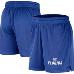 These Florida Gators shorts from Nike are perfect for training. Mesh fabric, sustainable Move to Zero properties and Dri-FIT technology keep you fresh and light. Subtle yet striking Florida Gators graphics at the hem add a touch of fandom to your workout.These Florida Gators shorts from Nike are perfect for training. Mesh fabric, sustainable Move to Zero properties and Dri-FIT technology keep you fresh and light. Subtle yet striking Florida Gators graphics at the hem add a touch of fandom to you Blue Shorts For Sports Season, Nike Shorts For Sports Events, Breathable Blue Sports Shorts, Blue Breathable Shorts For Sports Events, Nike Moisture-wicking Shorts For Sports Season, Breathable Blue Shorts For Sports Events, Nike Athletic Shorts With Built-in Shorts For Sports Season, Blue Sports Shorts With Elastic Waistband, Blue Go-dry Shorts For Sports Events