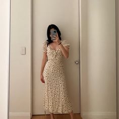 Reformation Selby Milkmaid Floral Midi Dress! New With Tags, Never Worn. Only Selling Because I Never Wear It. Pretty Yellow Floral Print, Puff Sleeves, And Adjustable Self Tie At The Bust. Has A Ruched Elastic Waistband That Sucks In The Waist! Flattering For All. Marked Size 2 But Fits 0 And 2. Not Sold Anymore! Priced Below Retail Price. Yellow Knee-length Midi Dress In Feminine Style, Feminine Yellow Knee-length Midi Dress, Feminine Yellow Dress With Square Neck, Yellow Midi Dress With Ruffles For Casual Wear, Yellow Midi Dress With Ruffles For Casual Occasions, Yellow Ruffled Midi Dress For Casual Wear, Yellow Floral Print Midi Dress With Square Neck, Feminine Yellow Fitted Maxi Dress, Feminine Fitted Yellow Maxi Dress