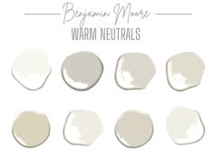 white paint swatches with the words warm neutrals