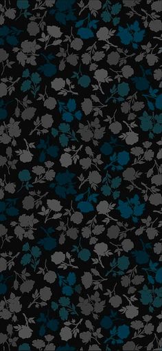 a black and blue floral pattern with leaves on the bottom right corner is shown in full color