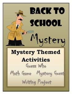 Mystery Themed Back to School Activities Gtky Games, Get To Know The Teacher, Detective Themed Classroom, Mystery Unit, Detective Theme, Instructional Planning, 4th Grade Math Worksheets, Mystery Genre, About Me Activities