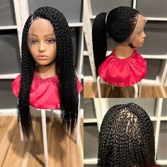 Braided Water melon Wig. Made on a full lace wig.length is 24inches Long.black. | eBay Braded Wig, Braided Wig Styles, Crochet Styles For Black Women, Braided Wigs For Black Women, Fancy Nails Designs, Braided Wigs, Braided Wig, Wig Making, Crochet Hair