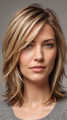 Outfit For Getting Hair Done, Medium Bob Layers, Medium Length Face Framing Hairstyles, Short Layers On Medium Hair, Medium Hair Styles Thick Hair, Angled Haircut Medium, Butterfly Cut Fine Hair, Medium Length Hair Styles With Bangs And Layers Face Framing, Short Layers Hairstyles