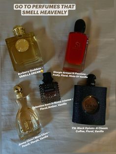 Jimmy choo, YSL, Valentino, Burberry, Giorgio Armani, vanilla, fruity, floral, It girl, everyday Si Perfume, It Girl Perfume, Perfume That Smells Expensive, Ysl Libre Intense Perfume Combo, Valentino Perfume Aesthetic, You Smell So Seductive Perfume, Burberry Goddess Perfume Layering, Expensive Smelling Perfume, Perfume Combos