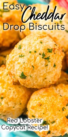 easy cheddar drop biscuits recipe on a plate