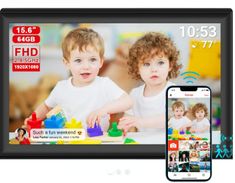 an image of two children playing with their toys on the tv screen and remote control