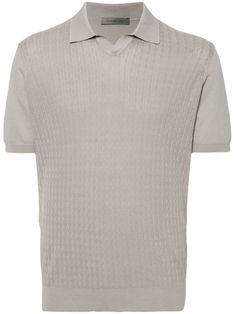 Find CORNELIANI Cotton Polo Shirt on Editorialist. ecru cotton knitted construction patterned jacquard polo collar short sleeves ribbed cuffs and hem straight hem short front button fastening City Shorts, Balenciaga Triple S, Cotton Polo Shirt, Dress Watch, Custom Watch, Summer Beach Wear, Short Suit, Cotton Polo, Polo Collar