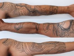 two pictures of the same arm with different patterns on it