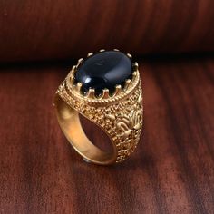 "Black Obsidian Ring, Gold Brass Ring, Gemstone Ring, Wide Ring, Black Ring, Dainty Ring, Personalized Gift, Minimalist Ring, Boho Ring Size:- All Size Available In Variation Metal:- Brass Stone:- Black Obsidian IMPORTANT NOTE....👇 1 product free gift on purchase of 4 products. You can choose the free gift as your wish. Take a screenshot of the free gift you like from my shop and send me a photo in personal message. MUST READ....👇 5 stars is my shop's priority. So contact me before leaving any Black Gemstone Rings For Jewelry Making, Black Engraved Round Ring, Vintage Black Rings For Jewelry Making, Black Oval Emerald Ring, Black Oval Emerald Gemstone Ring, Black Spiritual Engraved Ring, Gold Onyx Rings For Wedding, Gold Onyx Wedding Rings, Black Oval Spiritual Rings