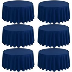 Wwbo 6 Pack Round Tablecloths - 90 Inch Polyester Table Cover For Round Table Stain And Wrinkle Resistant Washable Fabric Table Cloth Tablecloth For Wedding Banquet Parties Durable Eas, Blue Reception Gifts, Round Tablecloths, Stained Table, Blue Tablecloth, Multipurpose Table, Wedding Tablecloths, Fabric Stains, Fabric Table, Round Table Covers