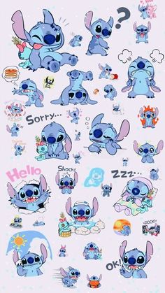 cartoon character stickers with different expressions and numbers on the back of each one's face