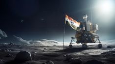 Premium AI Image | Indian Astronaut walk on the moon indian flag waving Background Indian Flag On Moon, Moon Walk, Walk On, Walking