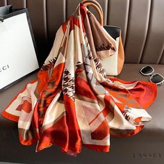 Lasaky - Long Silk Scarf with Delicate Floral Jacquard Design - Imitation Silk Shawl Wrap for Women Luxury Silk Scarves, Silk Scarf Style, Long Silk Scarf, Jacquard Design, Scarf Material, Stil Elegant, Printed Silk Scarf, Silk Shawl, Floral Jacquard