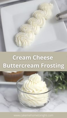 cream cheese buttercream frosting in a glass bowl