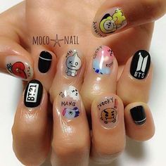 Image result for bts love yourself nails Bts Nail Art, Bts Nails, Army Nails, Nails Inspired, Nails Purple, Nails Simple, Bts Army, Nail Ideas, Acrylic Nails