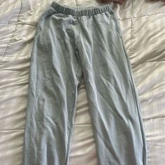 Great Condition, Pretty Color, Looks Brand New, They May Fit A Little Bit More Snug Because After I Washed Them I Don’t Think They Fit Me Great Anymore. Light Blue Relaxed Fit Sweatpants For Loungewear, Casual Light Blue Sweatpants For Loungewear, Blue Lounge Pants With Pockets, Blue Lounging Pants With Pockets, High Waist Blue Sweatpants For Loungewear, Light Blue Relaxed Fit Casual Sweatpants, Light Blue Sweatpants With Pockets For Loungewear, Light Blue Relaxed Fit Bottoms For Loungewear, Casual Light Blue Sweatpants With Pockets